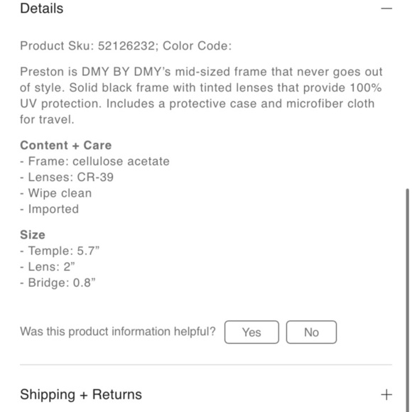 Anthropologie Preston sunglasses DMY BY DMY black new wtags - Picture 3 of 9